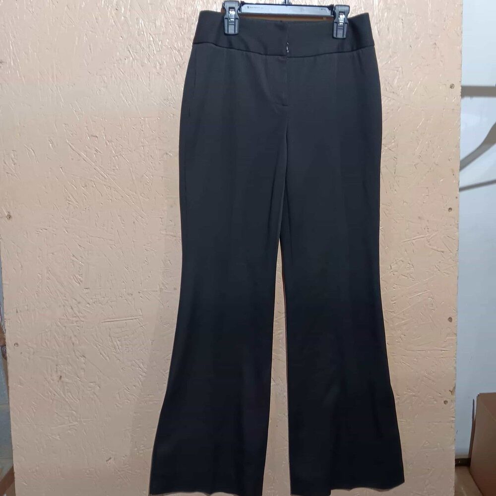 Classiques Entier Womens Pants Black Office Trouser Flat Front Wide Leg Petite 4